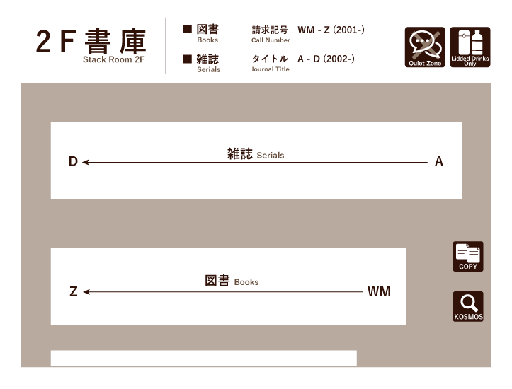書庫2-4階(2階)フロアマップ